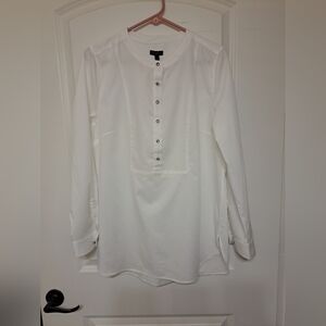 NWT Talbots Tuxido Front Womens Shirt White Size M